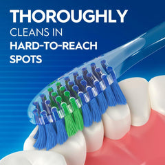 Oral-B Contour Clean bristles reach grooves between teeth for thorough cleaning.