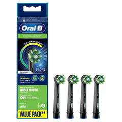 Oral-B Cross Action replacement head in black with angled bristles for a thorough clean