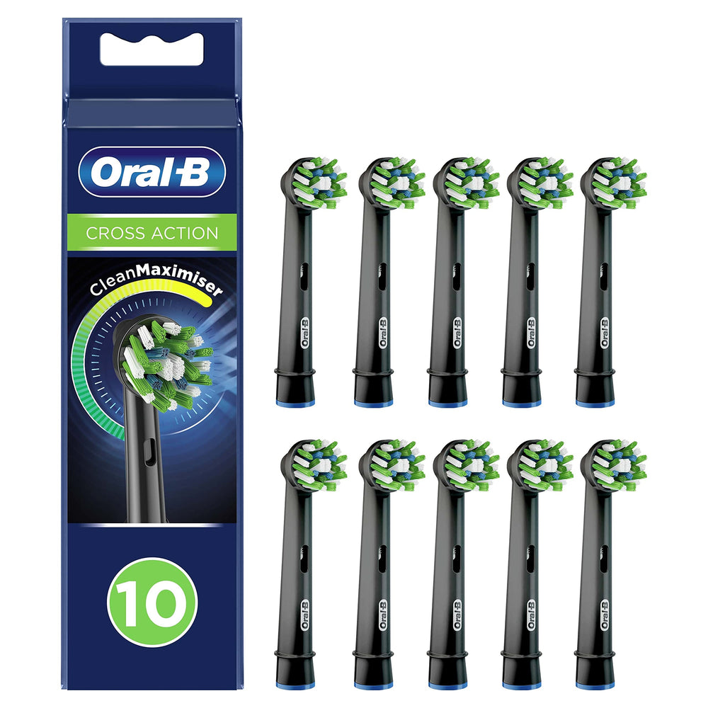 Oral-B CrossAction Black brush heads pack for a thorough clean.