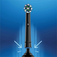 Oral-B CrossAction head black packaging highlighting a 4-head pack