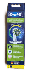 Oral-B Cross Action head white; angled bristles target plaque between teeth.