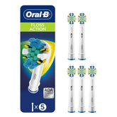Oral-B FlossAction five-pack replacement heads for a floss-like clean while brushing.