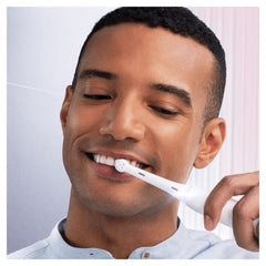 Close-up of Oral-B iO Gentle Care bristles showing soft tips.
