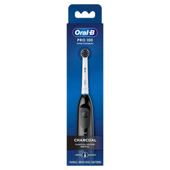 Oral-B Pro 100 Charcoal bristles close-up showing charcoal-infused fibers for gentle cleaning.