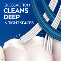 Oral-B Pro Health CrossAction blue-indicator bristles fade indicating replacement.