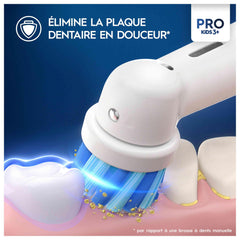 Round head design on Oral-B Pro Kids Spiderman keeps small mouths comfortable.
