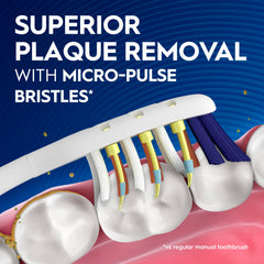 Oral-B Pulsar close-up showing vibrating bristles for enhanced cleaning