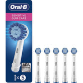 Oral-B Sensitive Gum Care head close-up with extra soft bristles for gentle cleaning.