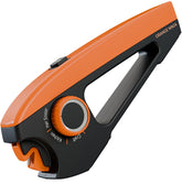 Orange Ninja Scissors Sharpener showing four-angle dial for precise blade care in the kitchen or studio