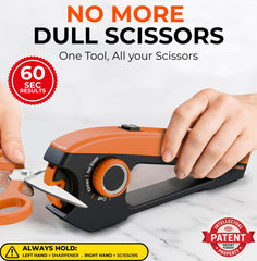 Ergonomic, lightweight Orange Ninja Sharpener designed for one-hand use