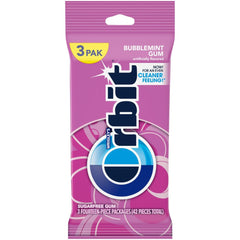 Orbit Bubblemint bulk pack front view for portable freshness