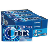 Orbit Peppermint gum 14-piece pack shown for fresh breath on the go