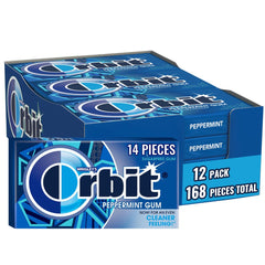 Orbit Peppermint gum 14-piece pack shown for fresh breath on the go