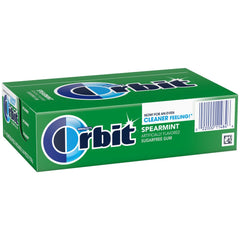 Orbit spearmint individual gum wrapper close-up