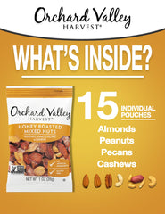 Orchard Valley Harvest honey-glazed nuts closeup highlighting natural sweetness and convenience
