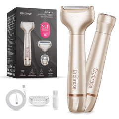 Orchrose 2-in-1 razor for multi-area use delivers smooth skin quickly.
