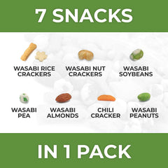 Oregon Farm Fresh Snacks Wasabi Peas & Rice Crackers Mix ingredients laid out highlight real foods