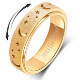 OreilleStar Anxiety Ring Spinner in gold band, tactile focus for daily calm.