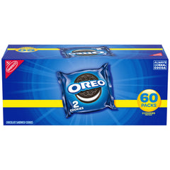 OREO chocolate sandwich cookies in snack packs, easy to share at work or school.