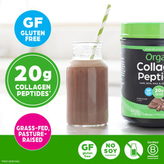 Orgain collagen peptides dissolving in hot drink, easy daily addition for skin and joint support