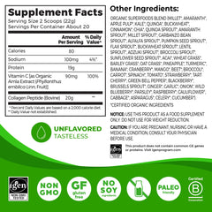 Orgain collagen powder scoop measuring a serving for easy daily use