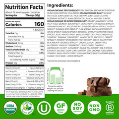Orgain creamy chocolate fudge shake in glass shows rich texture and indulgent flavor