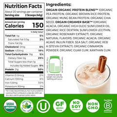 Orgain Horchata protein powder scoop with bottle for easy shaking post-workout.