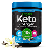 Orgain Keto Collagen Vanilla powder canister ready to mix into smoothies.