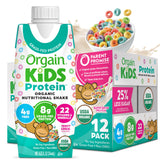 Orgain Kids Fruity Cereal Shake bottle front for on-the-go nutrition.