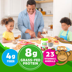 Orgain Kids Protein Powder Chocolate Brownie nutrition label highlighting protein and minerals
