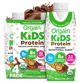Orgain Kids Protein Shake Chocolate packaging highlights clean ingredients and kid-friendly design