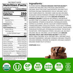 Orgain Organic Nutritional Shake Creamy Chocolate Fudge in a glass, highlighting dessert-like flavor