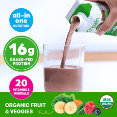 Orgain Organic Nutritional Shake nutrition facts panel, displaying protein and minerals