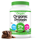Orgain Organic Vegan Protein Powder tub in Creamy Chocolate Fudge for shakes