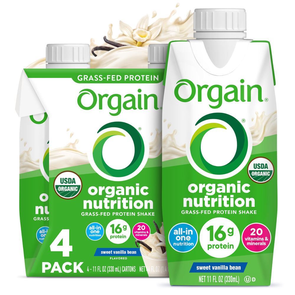 Orgain Vanilla Bean nutritional shake bottle for on-the-go nourishment