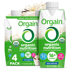 Orgain Vanilla Bean nutritional shake bottle for on-the-go nourishment