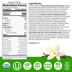 Orgain Vanilla Bean shake pour showing creamy texture for quick meals