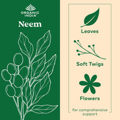 Organic India Neem Leaf Capsules packaging box on display