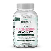 Organics Ocean Pure Magnesium Glycinate bottle promotes daily support.