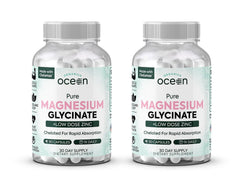 Organics Ocean Magnesium Glycinate bottle with easy-to-swallow capsules for daily support.