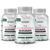 Organics Ocean Magnesium Glycinate with Zinc capsules on white background, supports absorption and daily wellness.