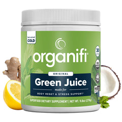Organifi Green Juice tub front view for daily wellness.