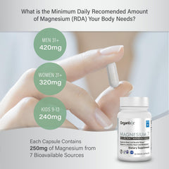 Organixx magnesium bottle showing multi-form blend label designed for absorption.