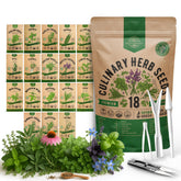 Organo Republic 18 herbs seed pack showing heirloom seeds for versatile cooking.