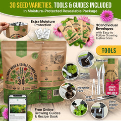 Organo Republic thirty seed packets inside for diverse year-round herb harvests