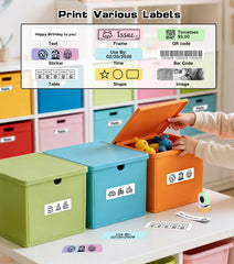Home organization use with ORGBRO X1 waterproof labels on jars and boxes.