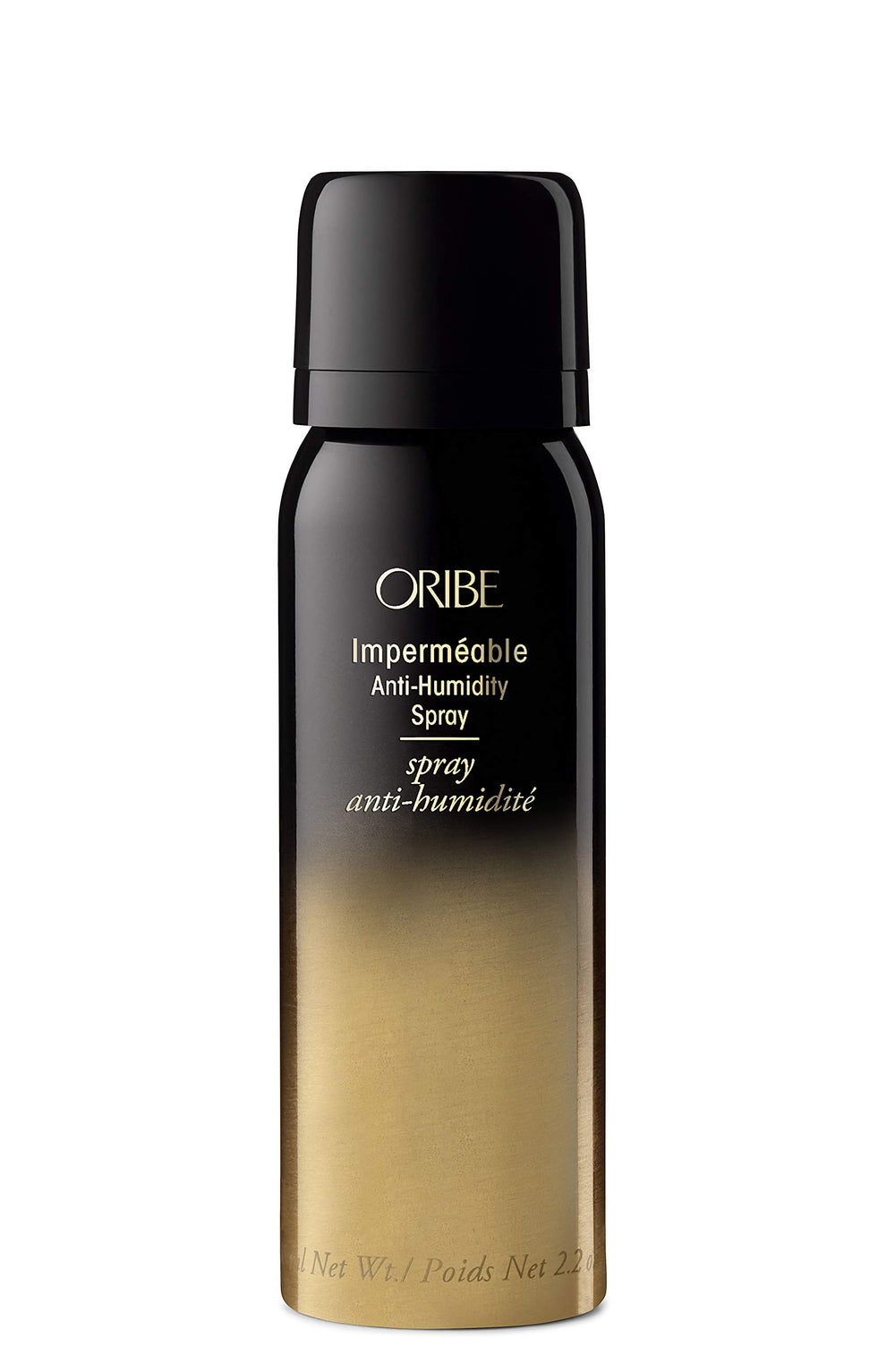 Oribe Impermeable Anti-Humidity Spray bottle detail showing weightless texture and hold.