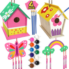 Oriental Cherry bird house kit: unassembled pieces for easy family building.