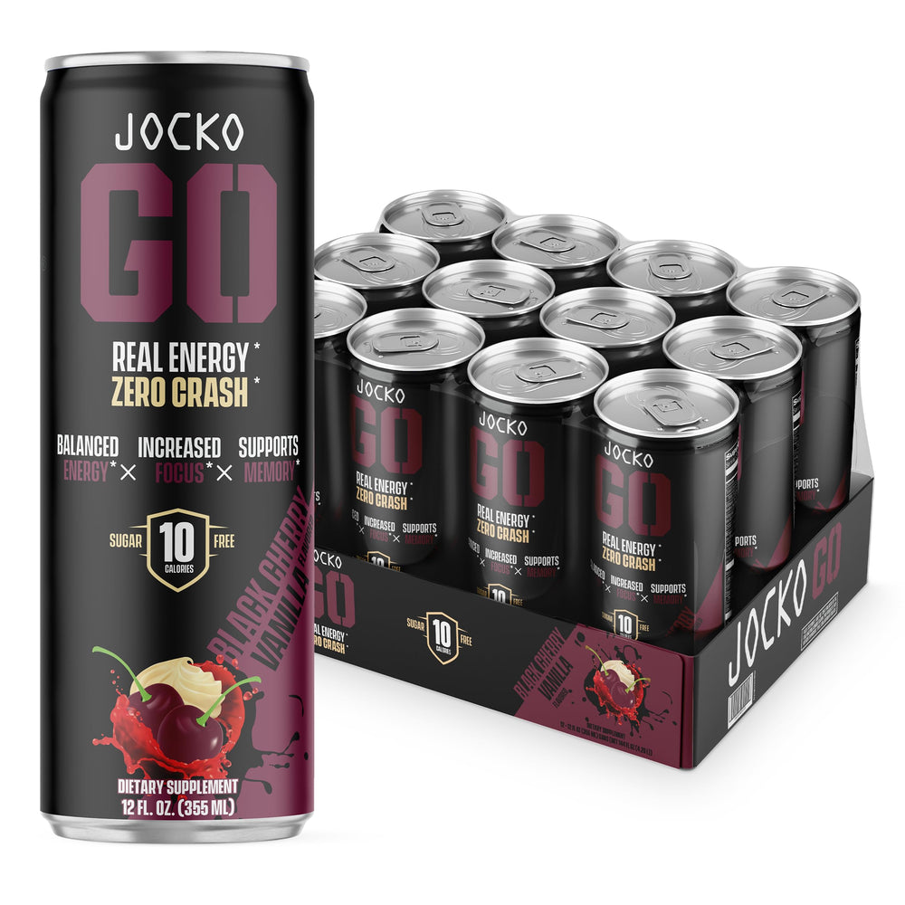 Origin Jocko GO bottle showcases Black Cherry Vanilla flavor for focused energy