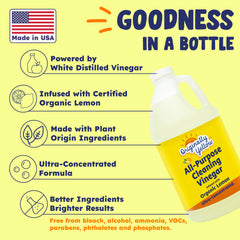 Originally Yellow lemon white vinegar bottle spray top showing quick-dry finish